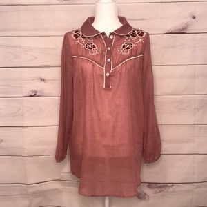 Tassels N Lace Maroon/Embroidered Tunic